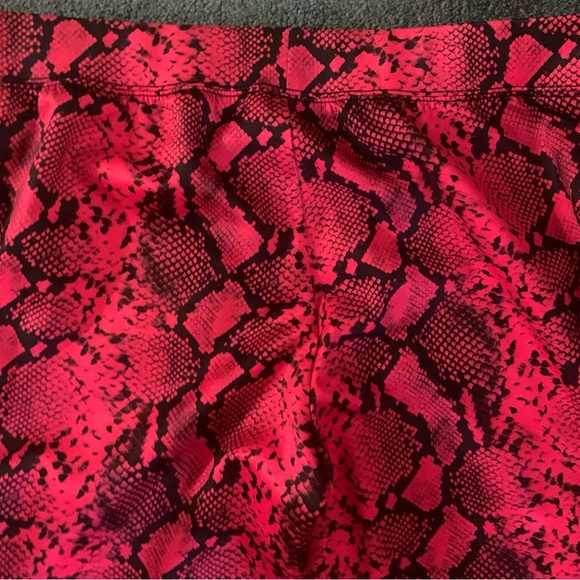 Pam & Gela Stripe Pink Python Print Scuba Pants Track Large Excellent Condition - Picture 3 of 6